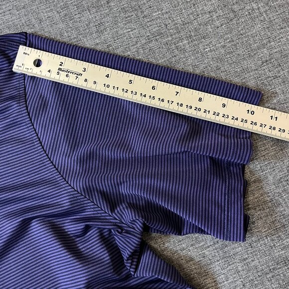 Greyson Golf Performance Striped Polo Shirt - Men's Size L - Purple - Picture 8 of 10